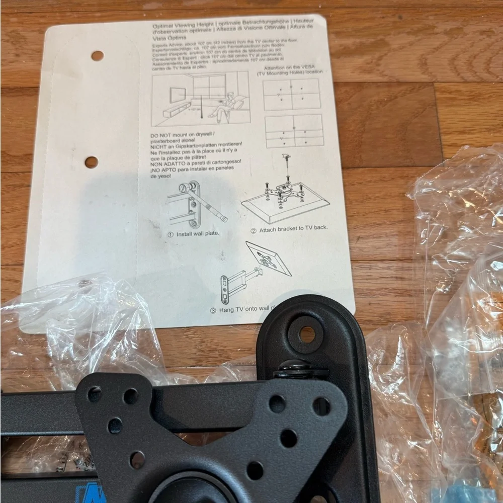 never used Mounting Dream UL Listed Full Motion Monitor Wall Mount TV bracket